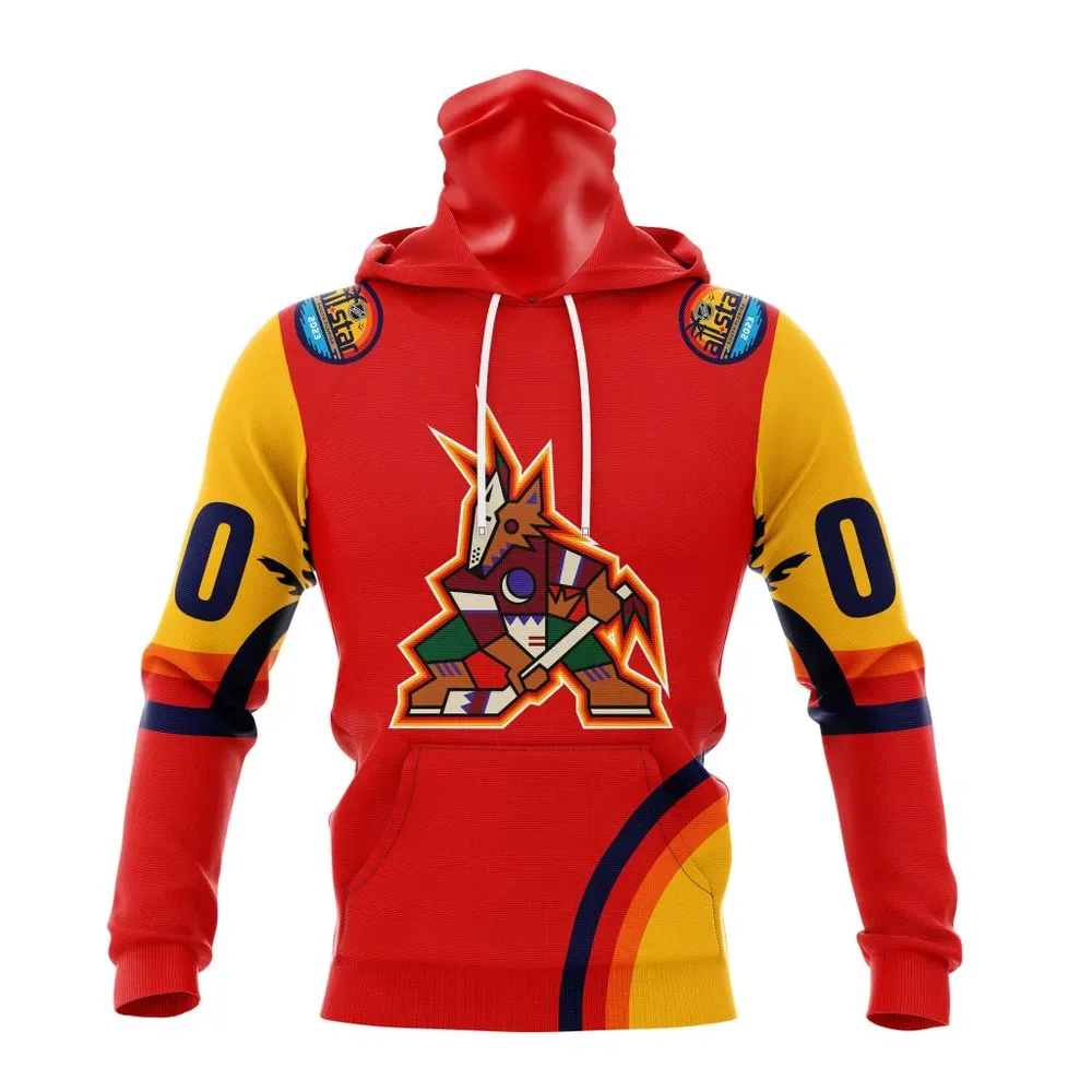 NHL Arizona Coyotes Special All-Star Game Design With Florida Sunset Mask Hoodie