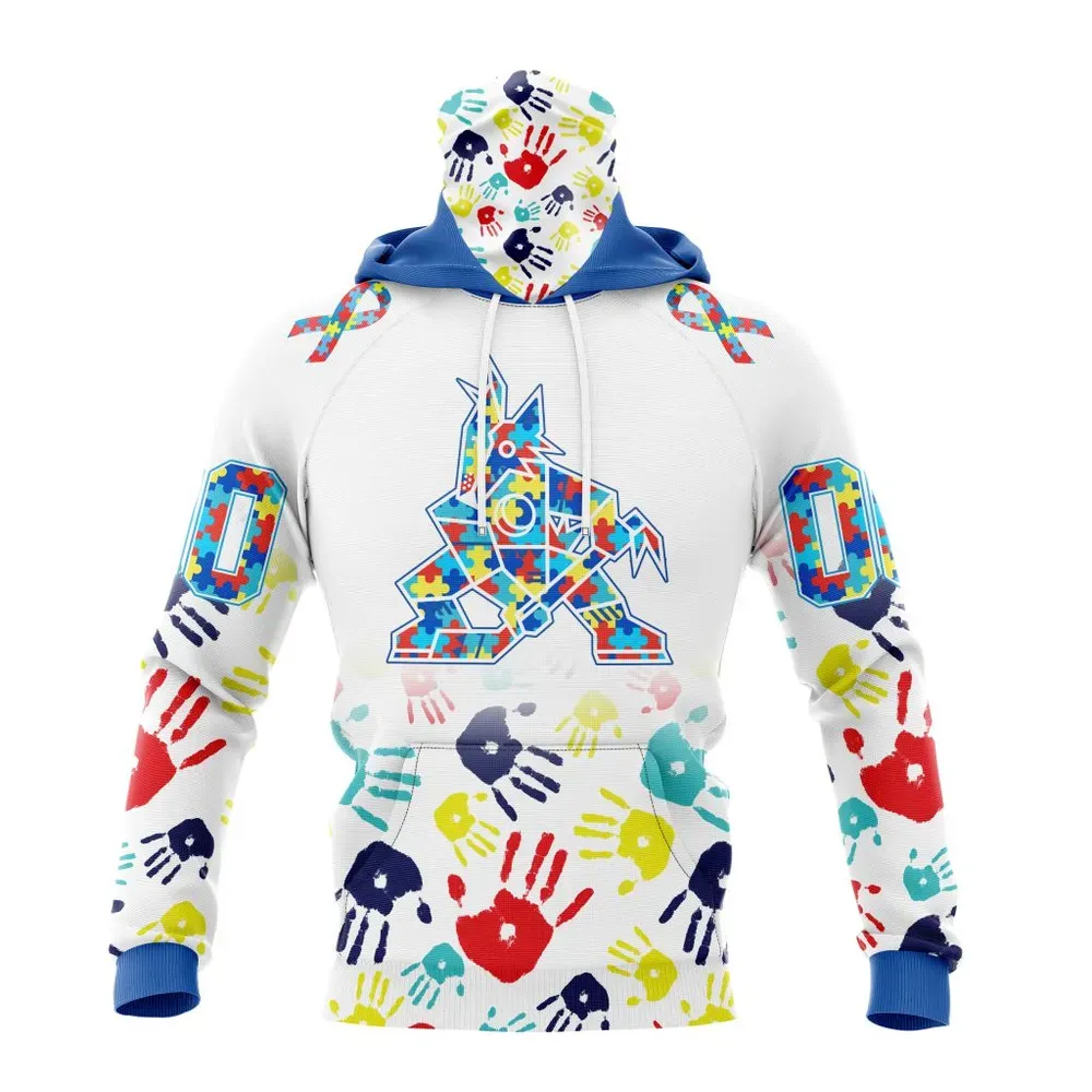 NHL Arizona Coyotes Special Autism Awareness Design St2203 Mask Hoodie