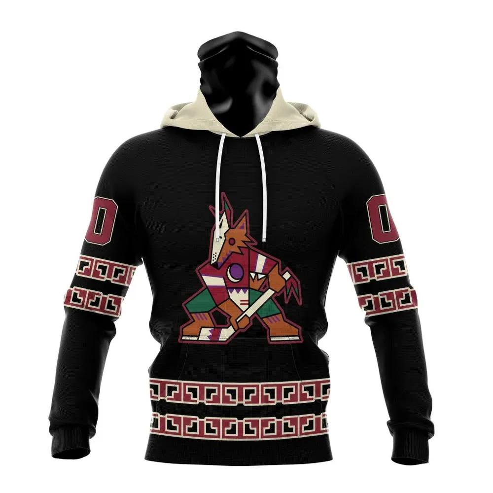 NHL Arizona Coyotes Special Blackout Design St2401 Mask Hoodie