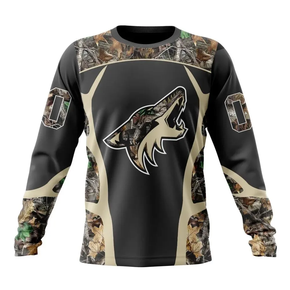 NHL Arizona Coyotes Special Camo Hunting Design V2302 Long Sleeved Sweatshirt 