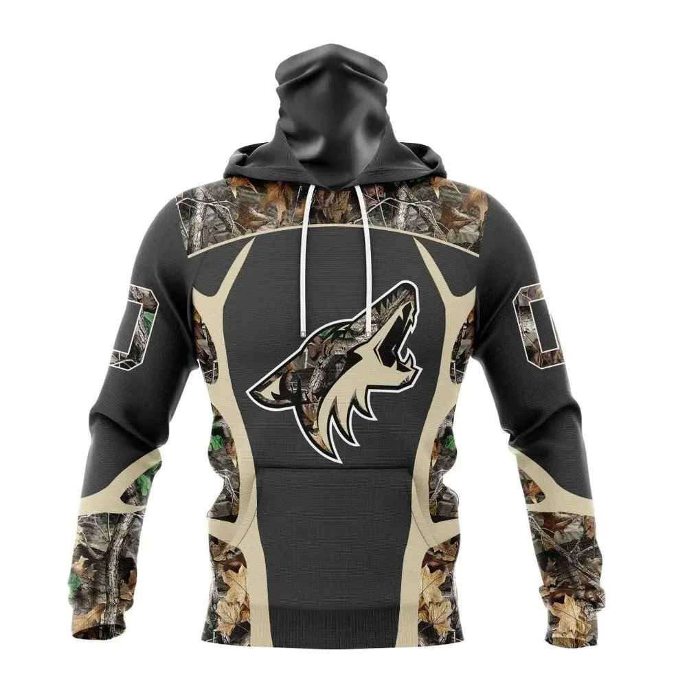 NHL Arizona Coyotes Special Camo Hunting Design V2302 Mask Hoodie