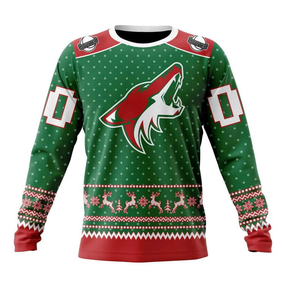 NHL Arizona Coyotes Special Christmas Apparel St2201 Long Sleeved Sweatshirt 