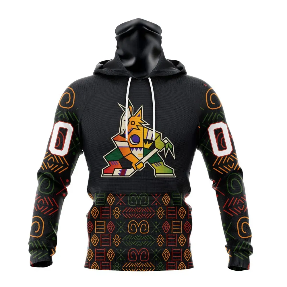 NHL Arizona Coyotes Special Design For Black History Month St2401 Mask Hoodie