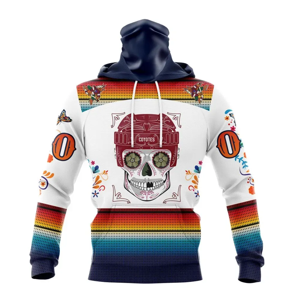 NHL Arizona Coyotes Special Design For Dia De Los Muertos St2301 Mask Hoodie