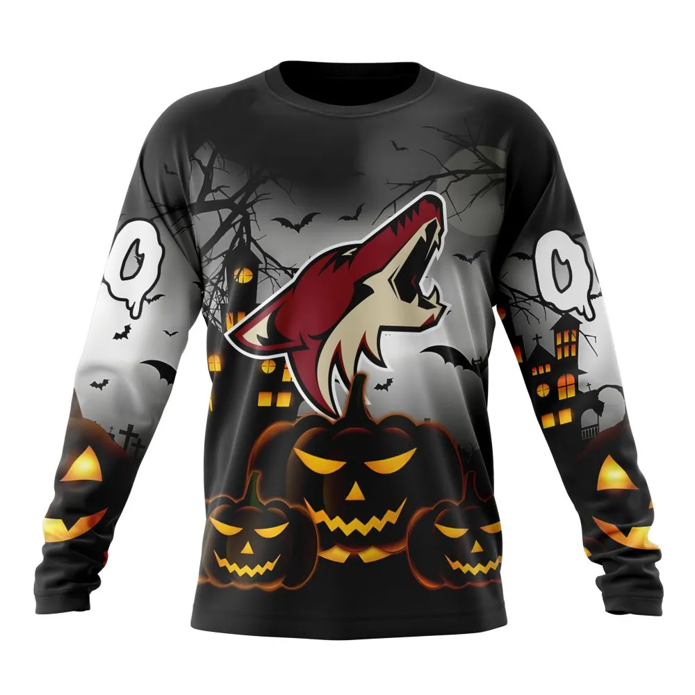 NHL Arizona Coyotes Special Design For Halloween St2302 Long Sleeved Sweatshirt 