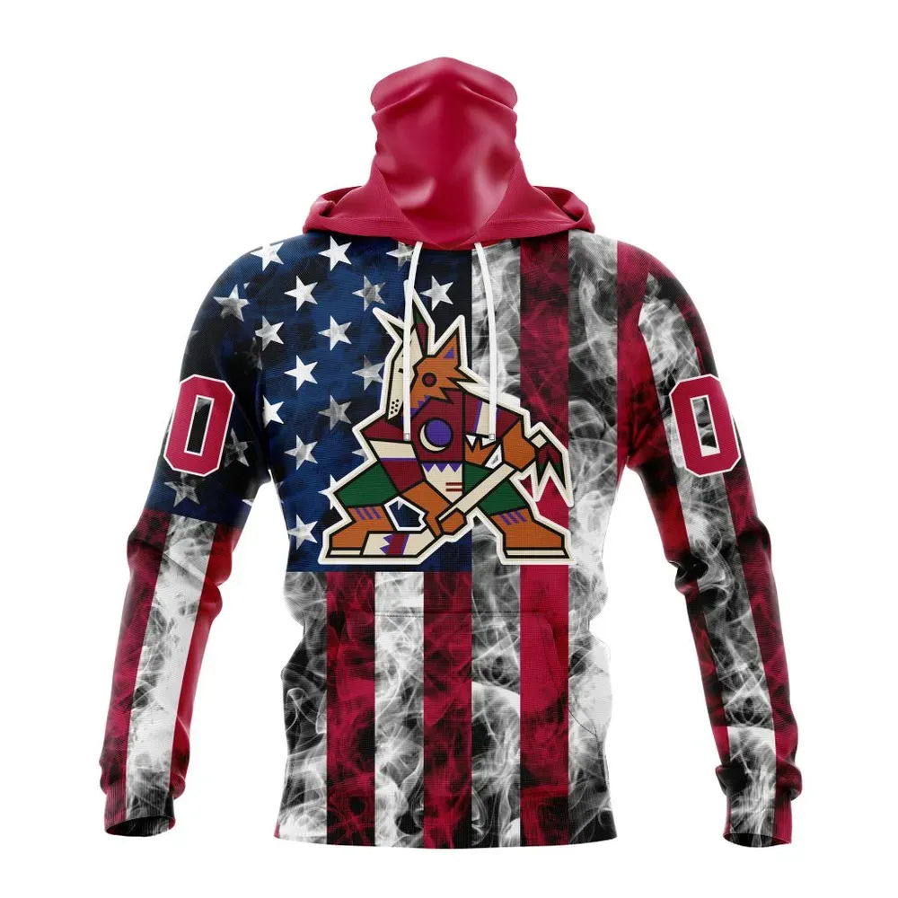 NHL Arizona Coyotes Special Design For Independence Day The Fourth Of July St2401 Mask Hoodie