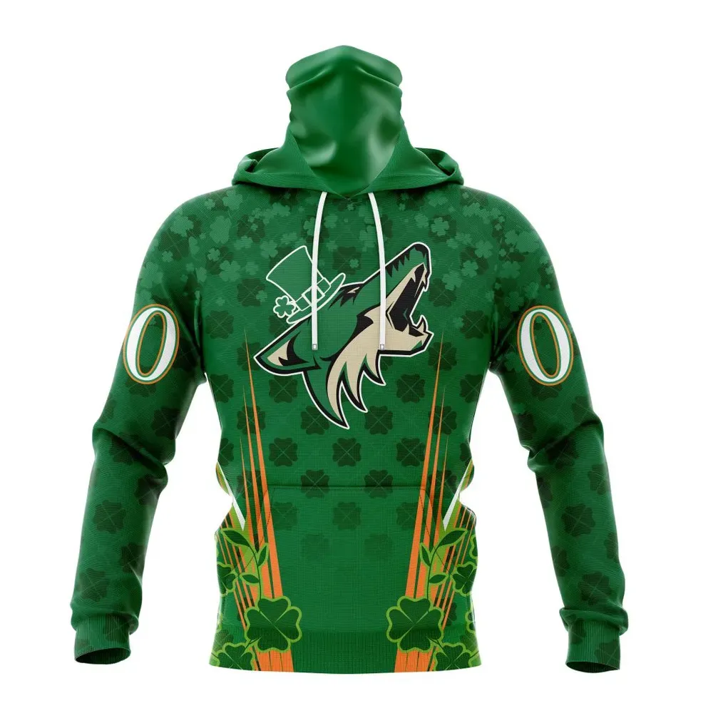 NHL Arizona Coyotes Special Design For St. Patrickâ€™S Day St2402 Mask Hoodie