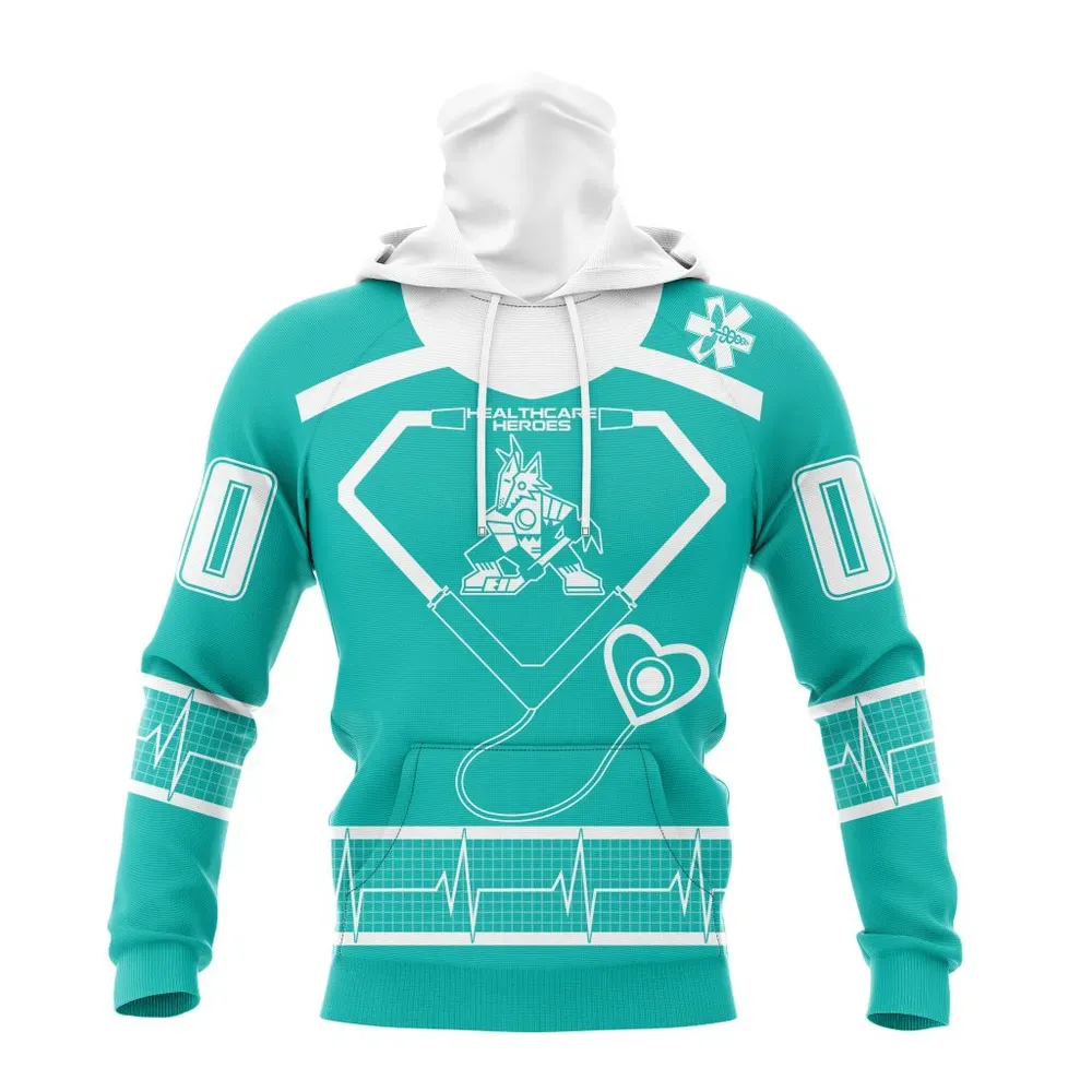 NHL Arizona Coyotes Special Design Honoring Healthcare Heroes St2301 Mask Hoodie