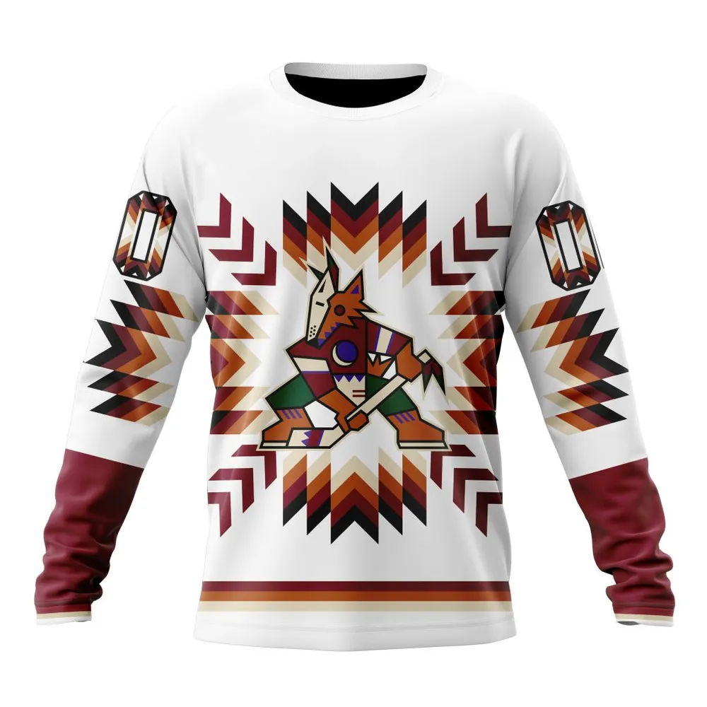 NHL Arizona Coyotes Special Design With Native Pattern St2302 Long Sleeved Sweatshirt 