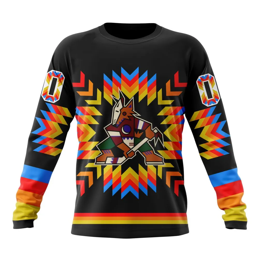 NHL Arizona Coyotes Special Design With Native Pattern St2306 Long Sleeved Sweatshirt 