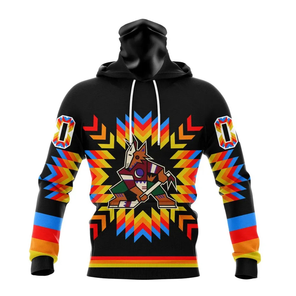 NHL Arizona Coyotes Special Design With Native Pattern St2306 Mask Hoodie