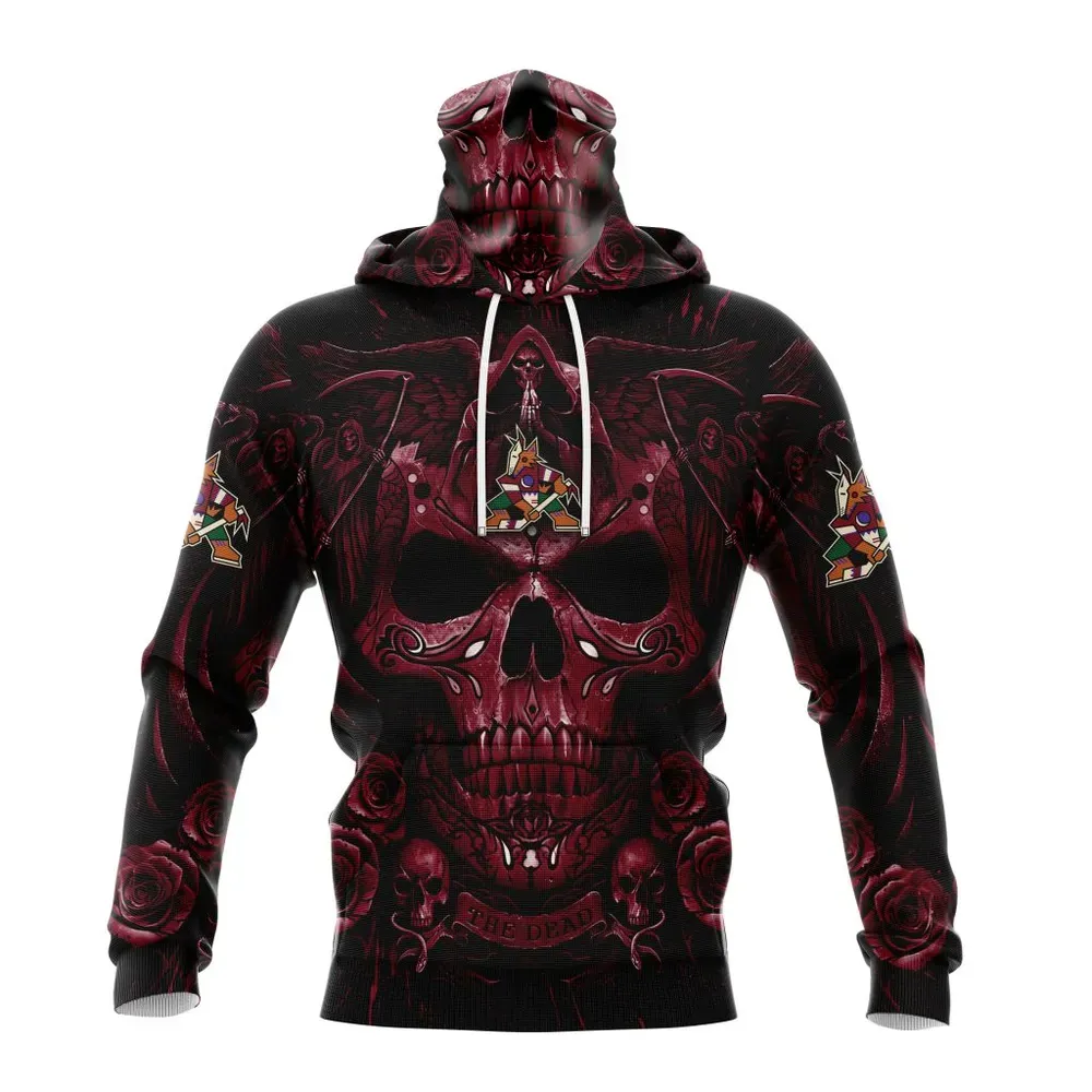 NHL Arizona Coyotes Special Design With Skull Art St2203 Mask Hoodie