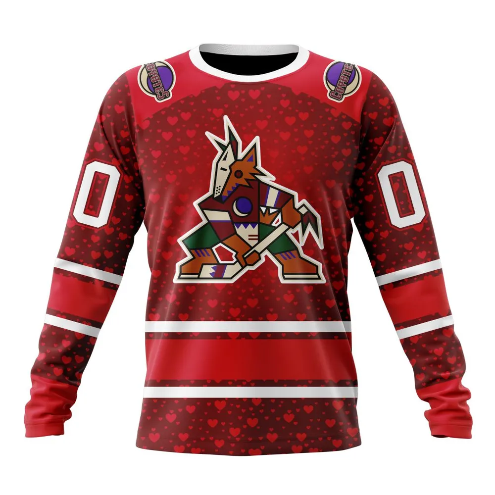 NHL Arizona Coyotes Special Gift For Valentines Day St2401 Long Sleeved Sweatshirt 