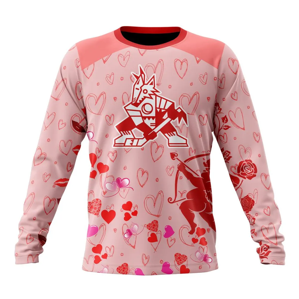 NHL Arizona Coyotes Special Gift For Valentines Day St2402 Long Sleeved Sweatshirt 