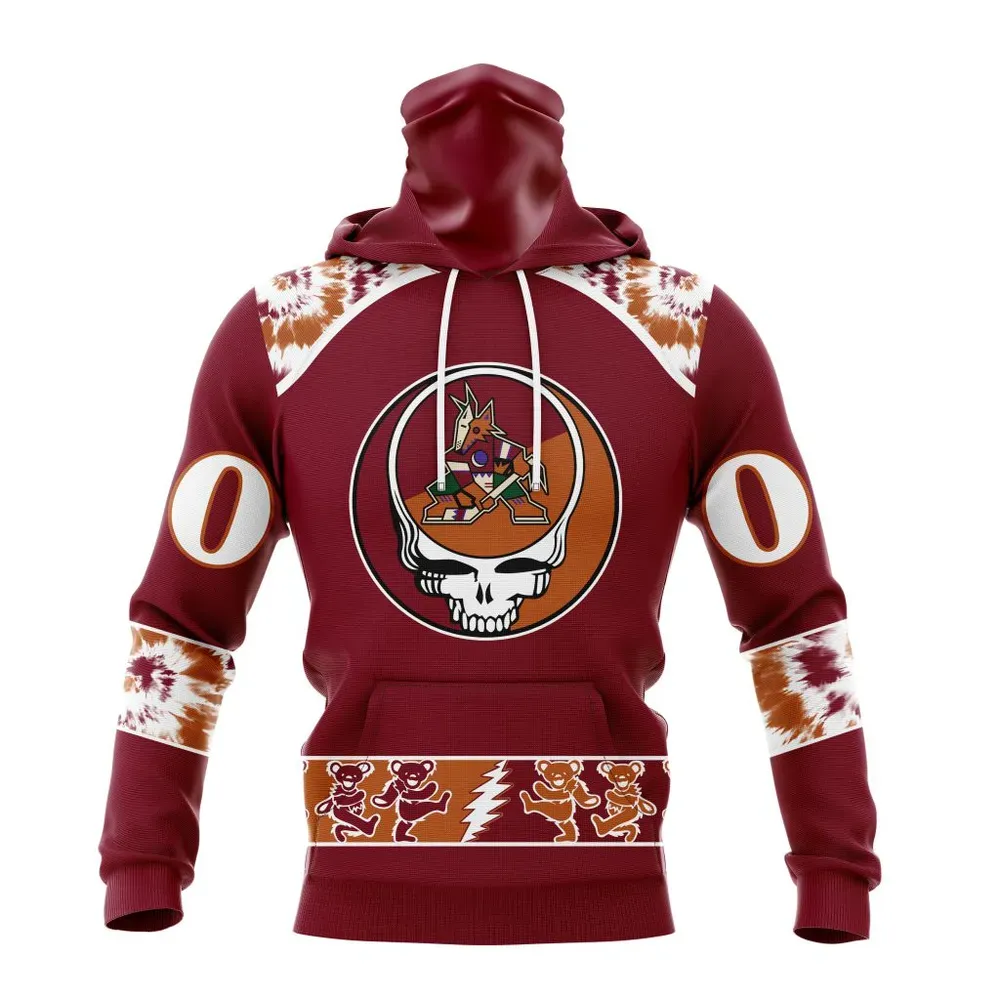 NHL Arizona Coyotes Special Grateful Dead Design St2301 Mask Hoodie