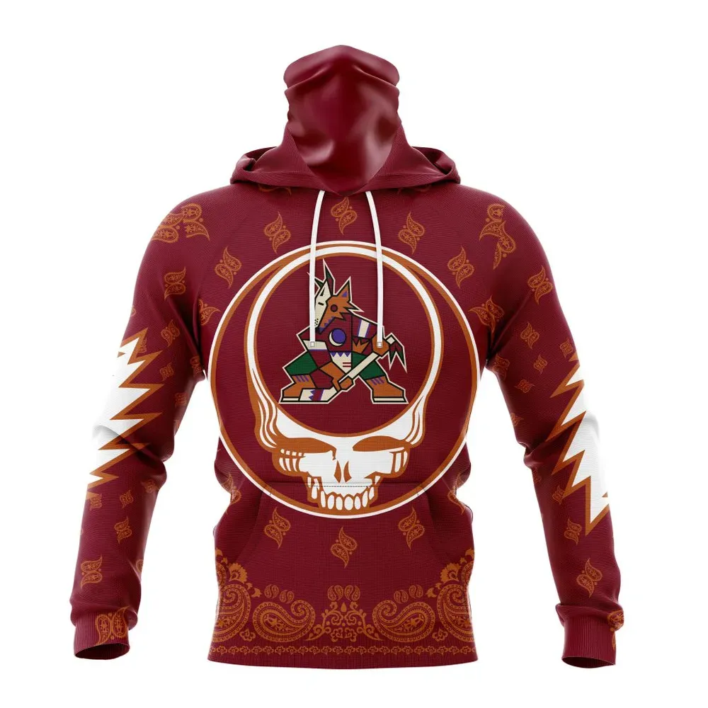 NHL Arizona Coyotes Special Grateful Dead Design St2303 Mask Hoodie