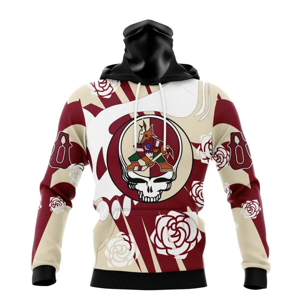 NHL Arizona Coyotes Special Grateful Dead Design St2305 Mask Hoodie