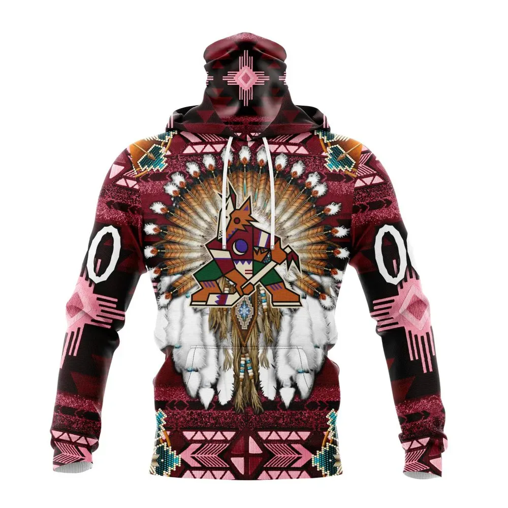 NHL Arizona Coyotes Special Native Costume Design St2202 Mask Hoodie