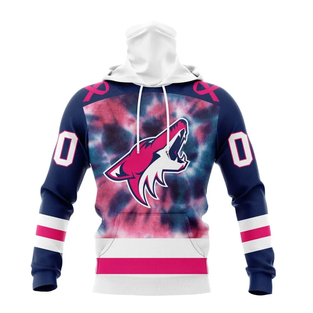 NHL Arizona Coyotes Special Pink October Fight Breast Cancer St2303 Mask Hoodie