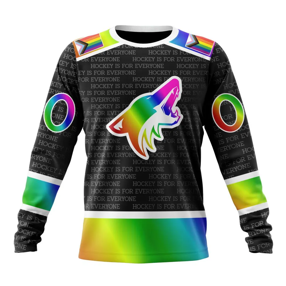 NHL Arizona Coyotes Special Pride Design Hockey Is For Everyone Long Sleeved Sweatshirt 