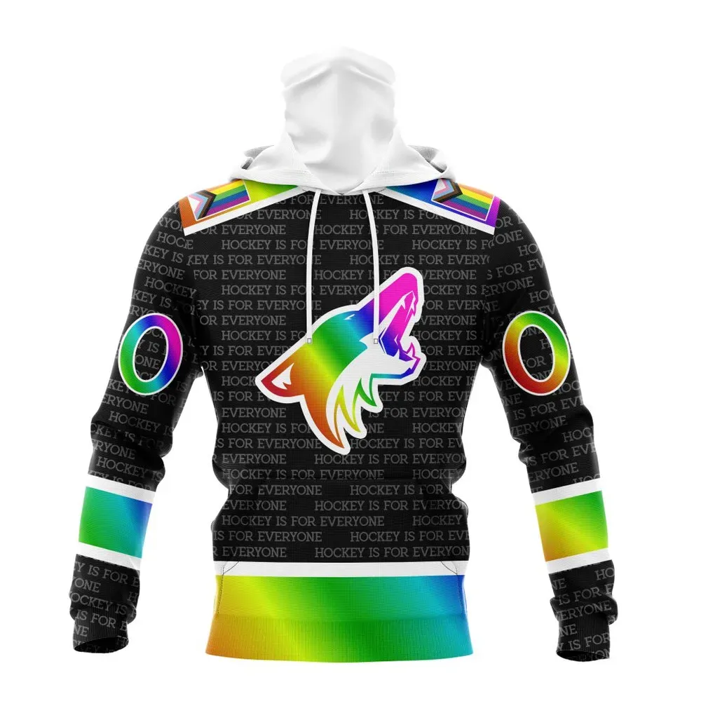 NHL Arizona Coyotes Special Pride Design Hockey Is For Everyone Mask Hoodie