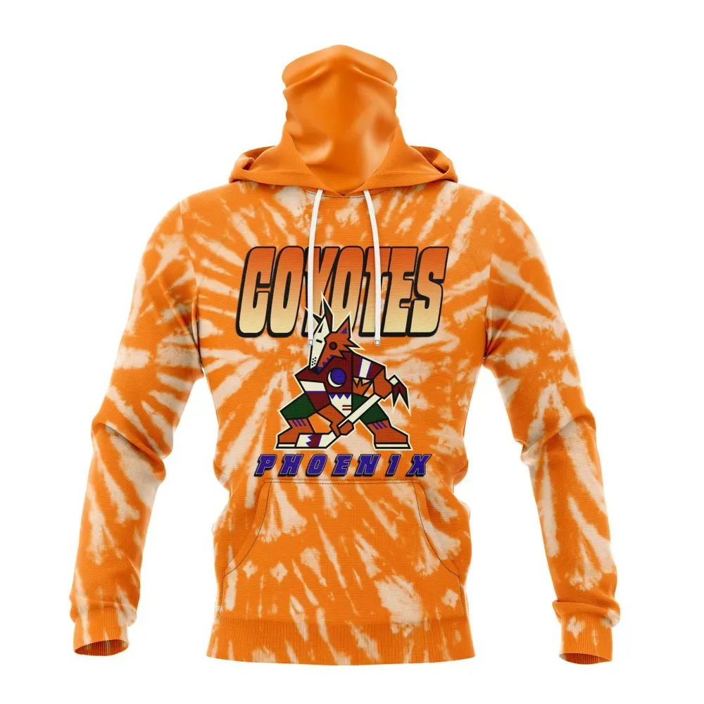 NHL Arizona Coyotes Special Retro Vintage Tie Dye St2201 Mask Hoodie