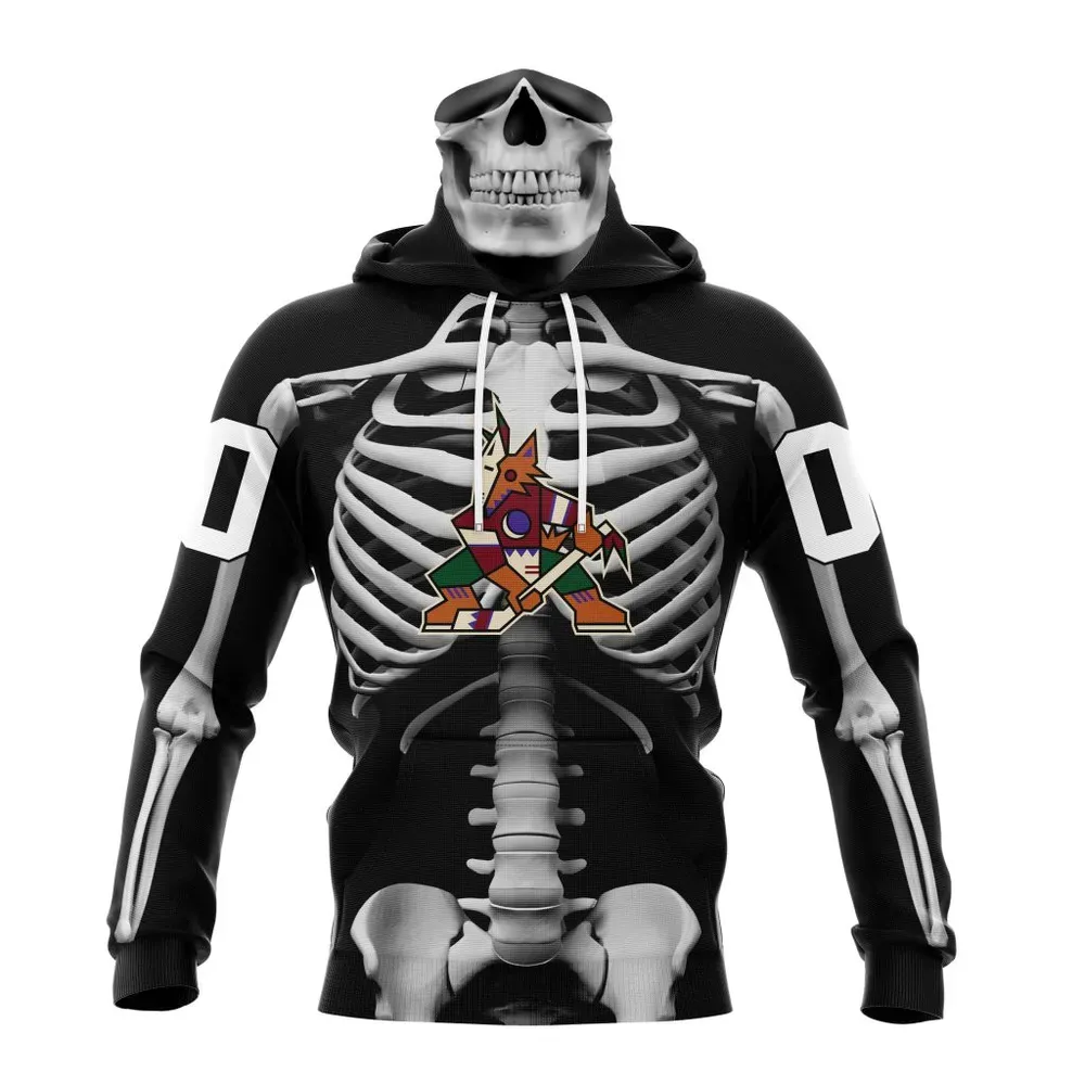 NHL Arizona Coyotes Special Skeleton Costume For Halloween St2301 Mask Hoodie