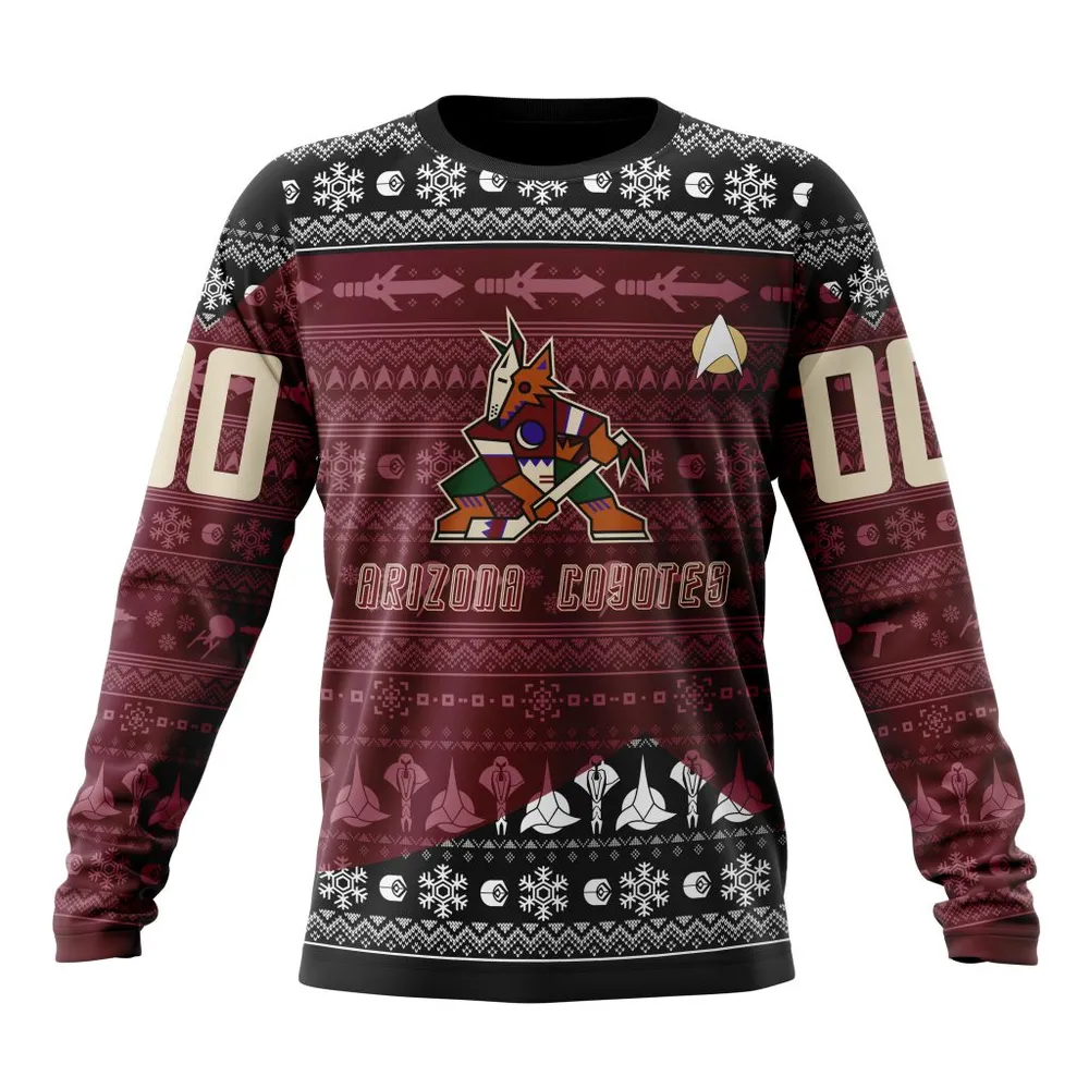 NHL Arizona Coyotes Special Star Trek Design St2201 Long Sleeved Sweatshirt 