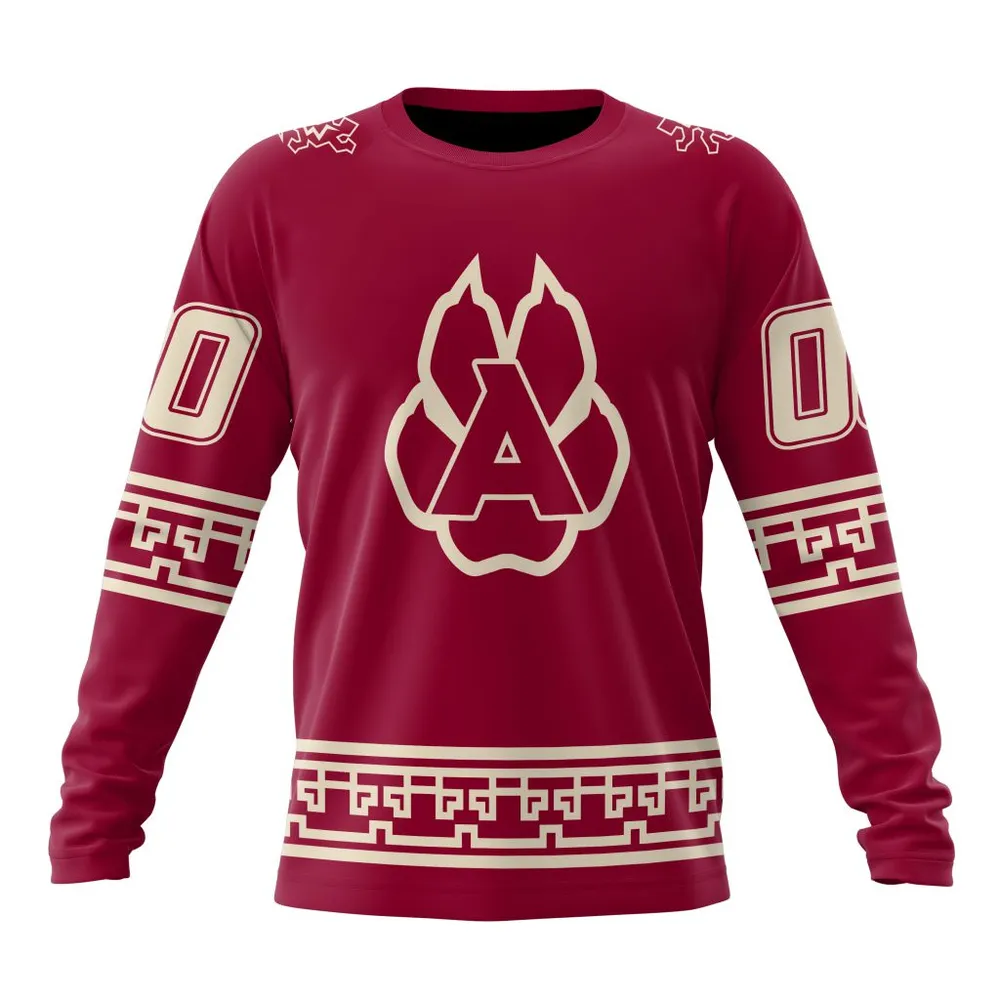 NHL Arizona Coyotes Special Two-Tone Design St2401 Long Sleeved Sweatshirt 