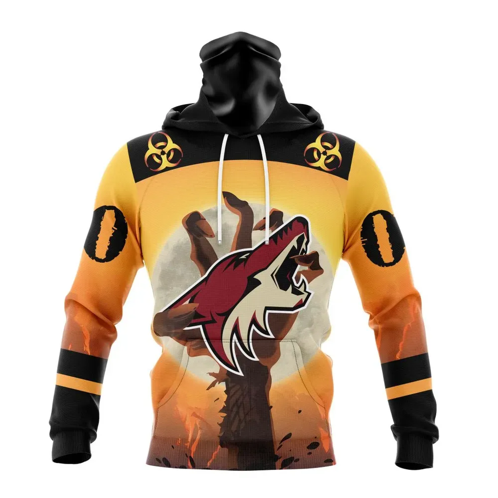 NHL Arizona Coyotes Special Zombie Design For Halloween St2305 Mask Hoodie