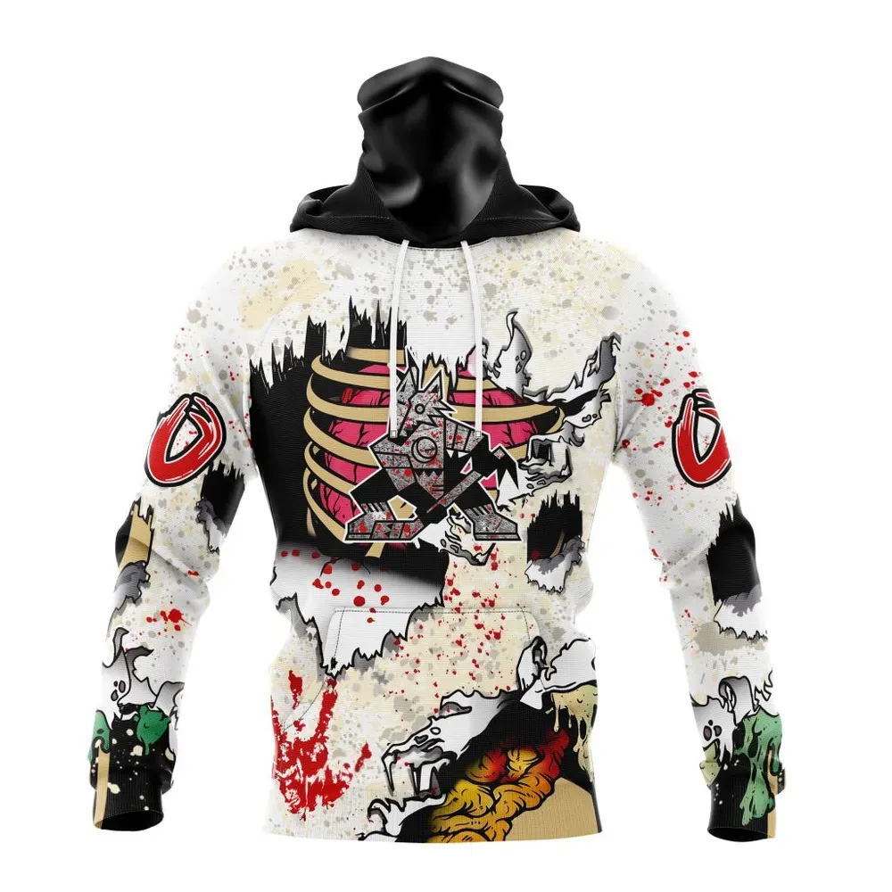 NHL Arizona Coyotes Special Zombie Style For Halloween St2304 Mask Hoodie