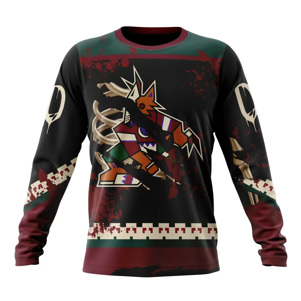 NHL Arizona Coyotes | Specialized Design Jersey With Your Ribs For Halloween Long Sleeved Sweatshirt 