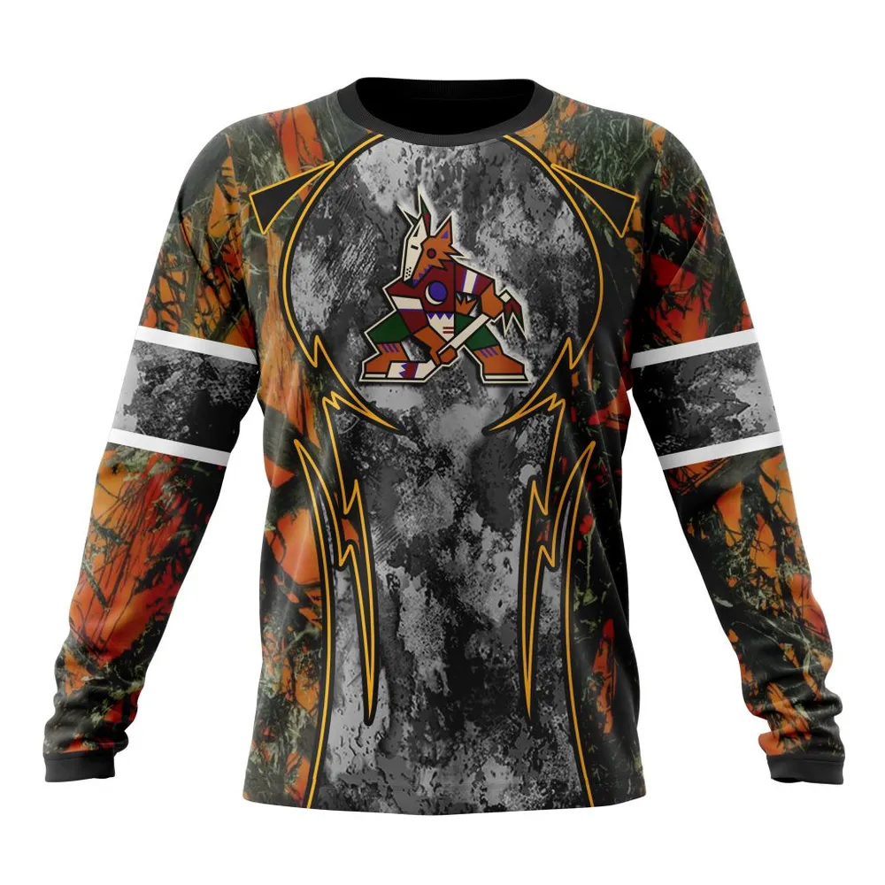 NHL Arizona Coyotes | Specialized Design Wih Camo Concepts For Hungting In Forest Long Sleeved Sweatshirt 