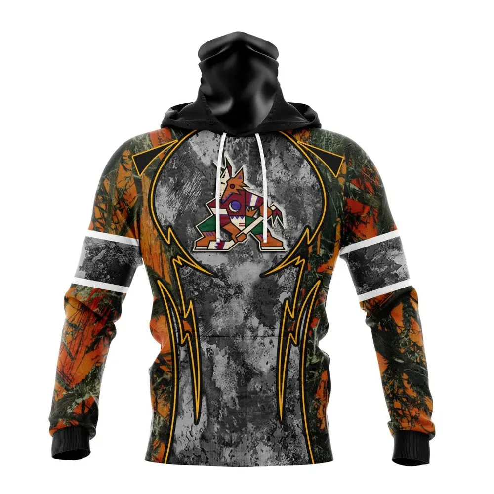 NHL Arizona Coyotes | Specialized Design Wih Camo Concepts For Hungting In Forest Mask Hoodie