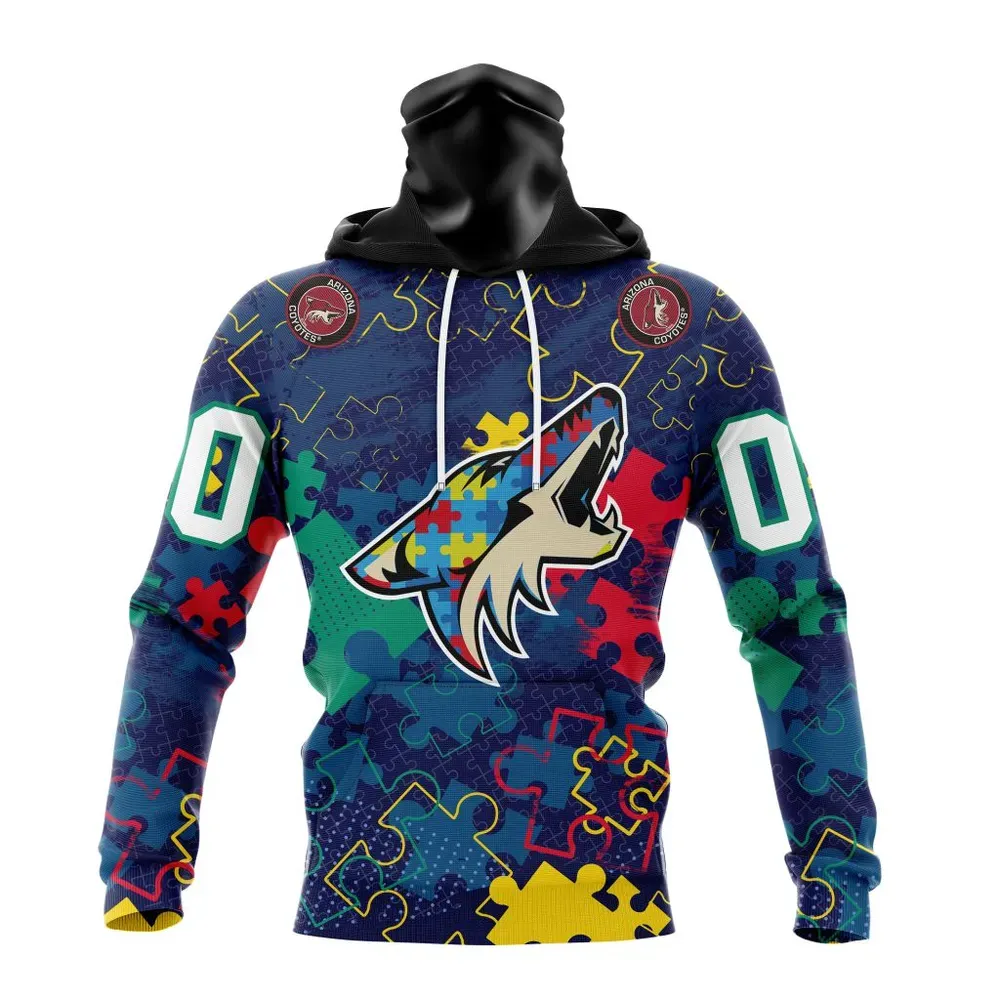 NHL Arizona Coyotes | Specialized Fearless Aganst Autism Mask Hoodie