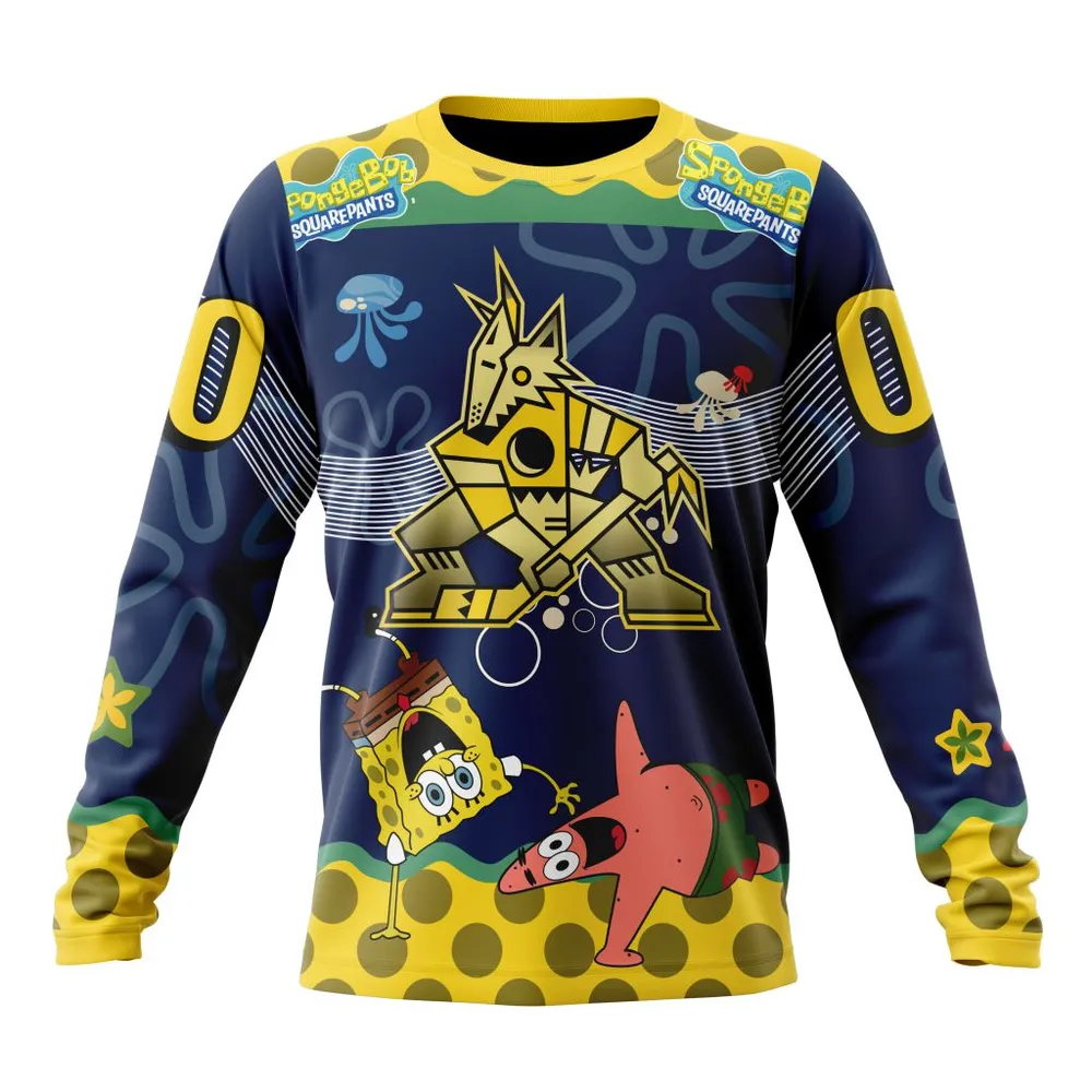 NHL Arizona Coyotes | Specialized Jersey With Spongebob Long Sleeved Sweatshirt 