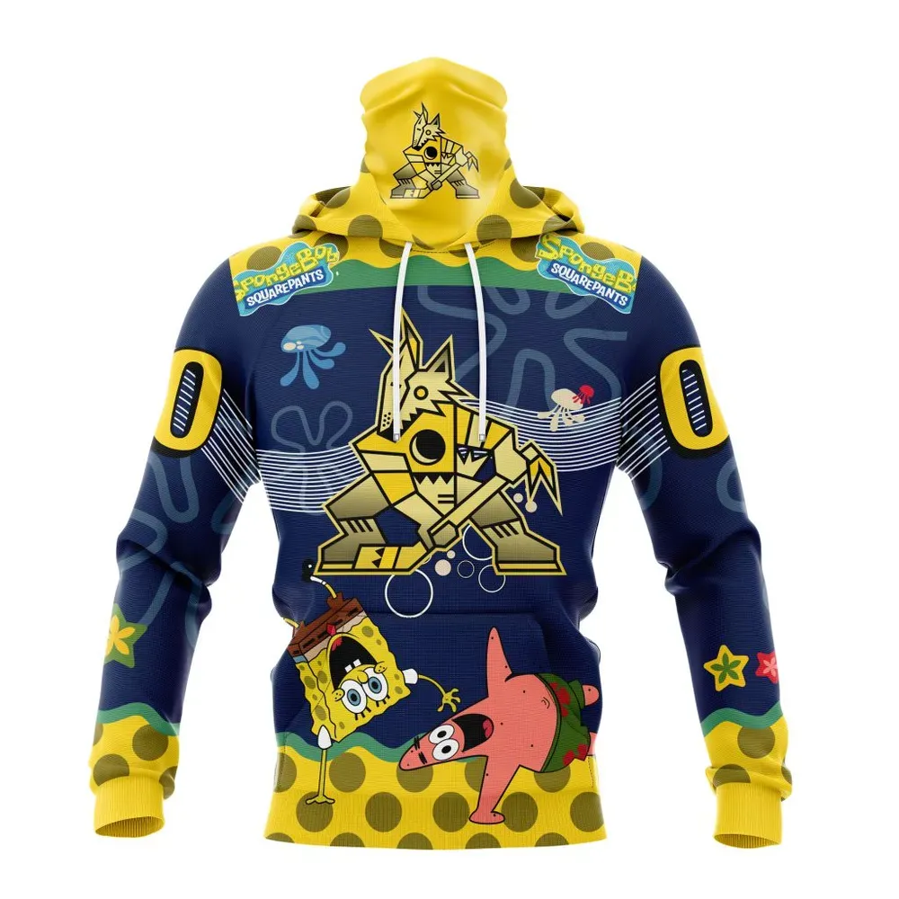 NHL Arizona Coyotes | Specialized Jersey With Spongebob Mask Hoodie