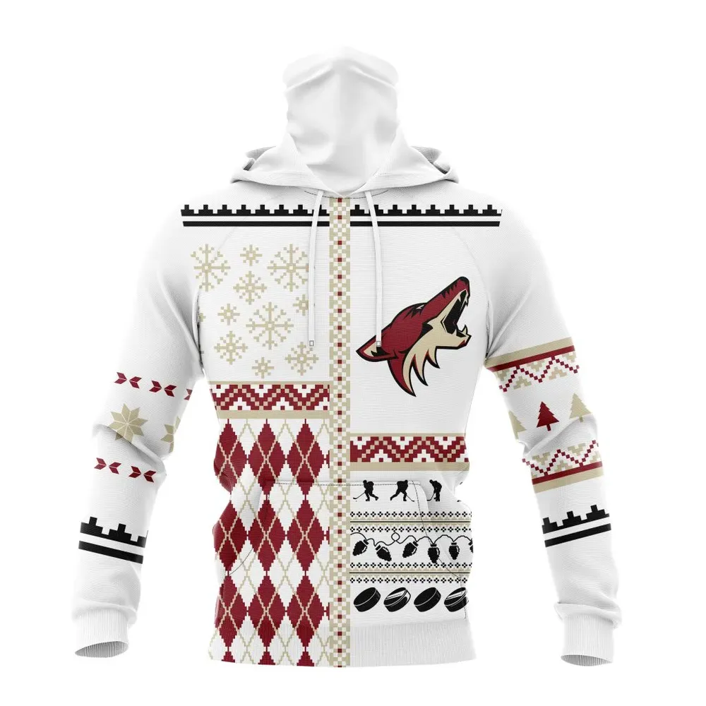 NHL Arizona Coyotes | Specialized Unisex Christmas Is Coming V01 Mask Hoodie