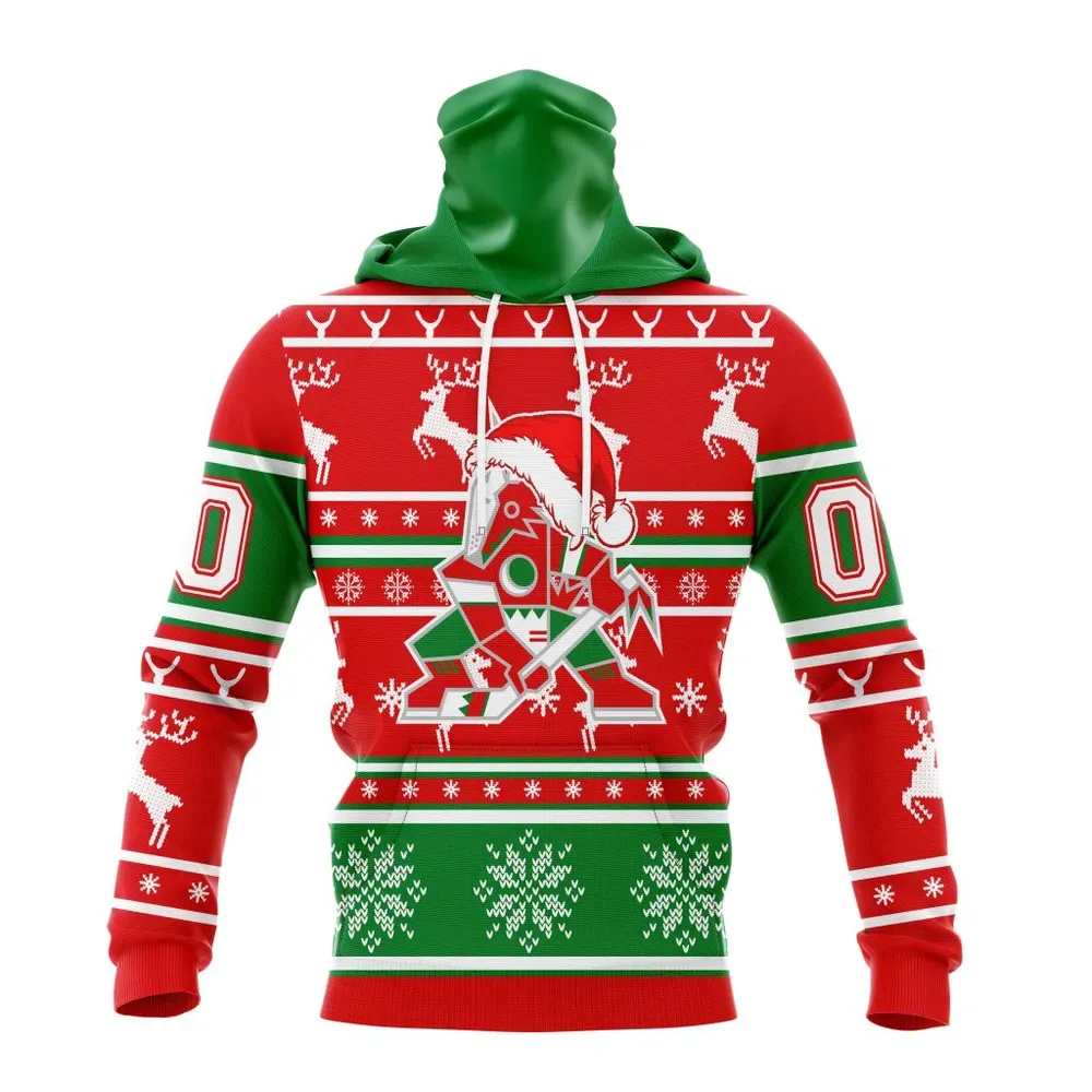 NHL Arizona Coyotes | Specialized Unisex Christmas Is Coming V02 Mask Hoodie