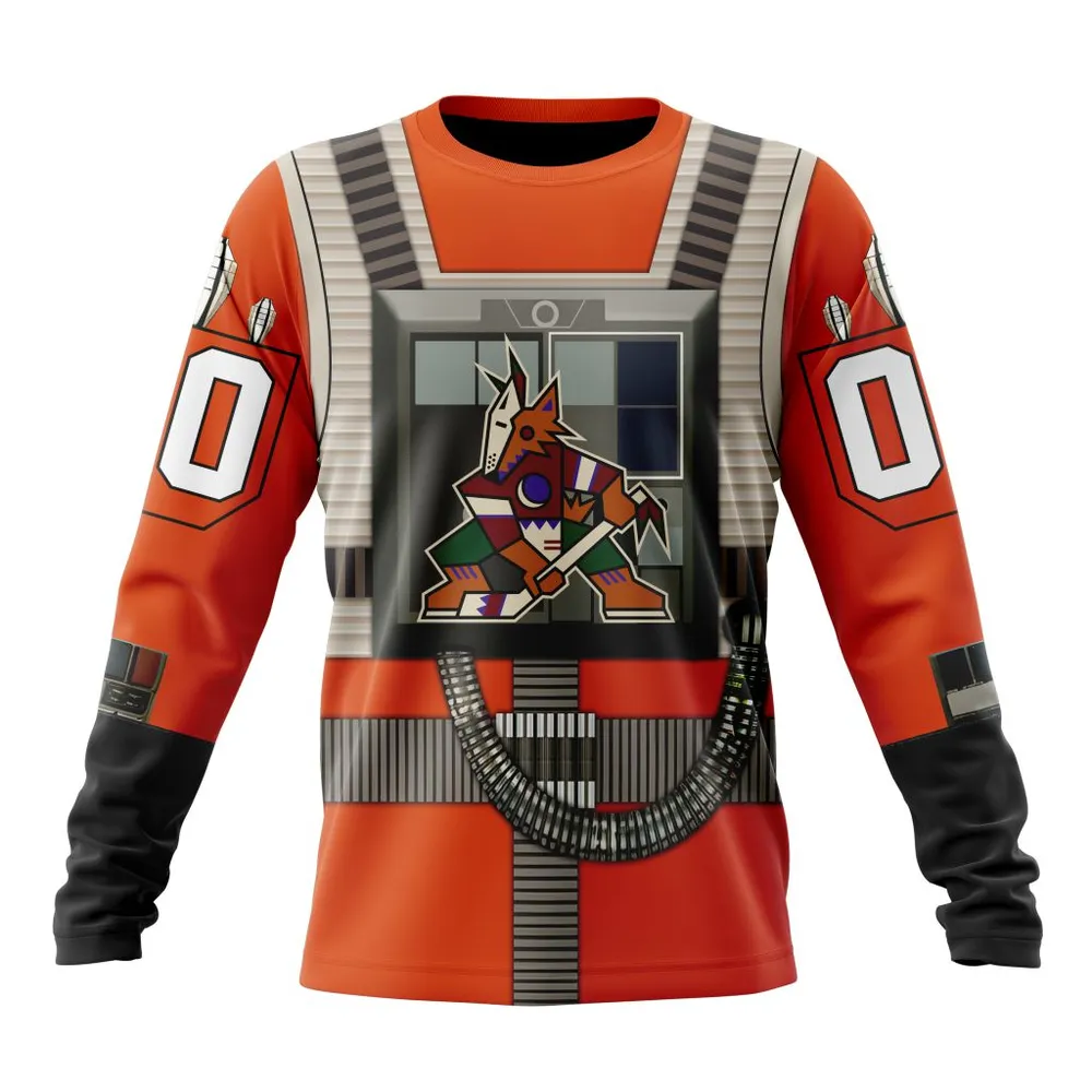 NHL Arizona Coyotes Star Wars Rebel Pilot Design St2201 Long Sleeved Sweatshirt 