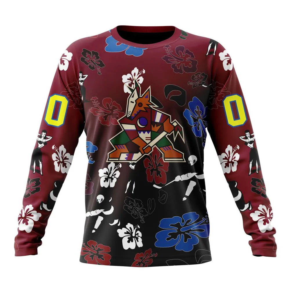 NHL Arizona Coyotes X Hawaii Specialized Design For Hawaiia V0122 Long Sleeved Sweatshirt 