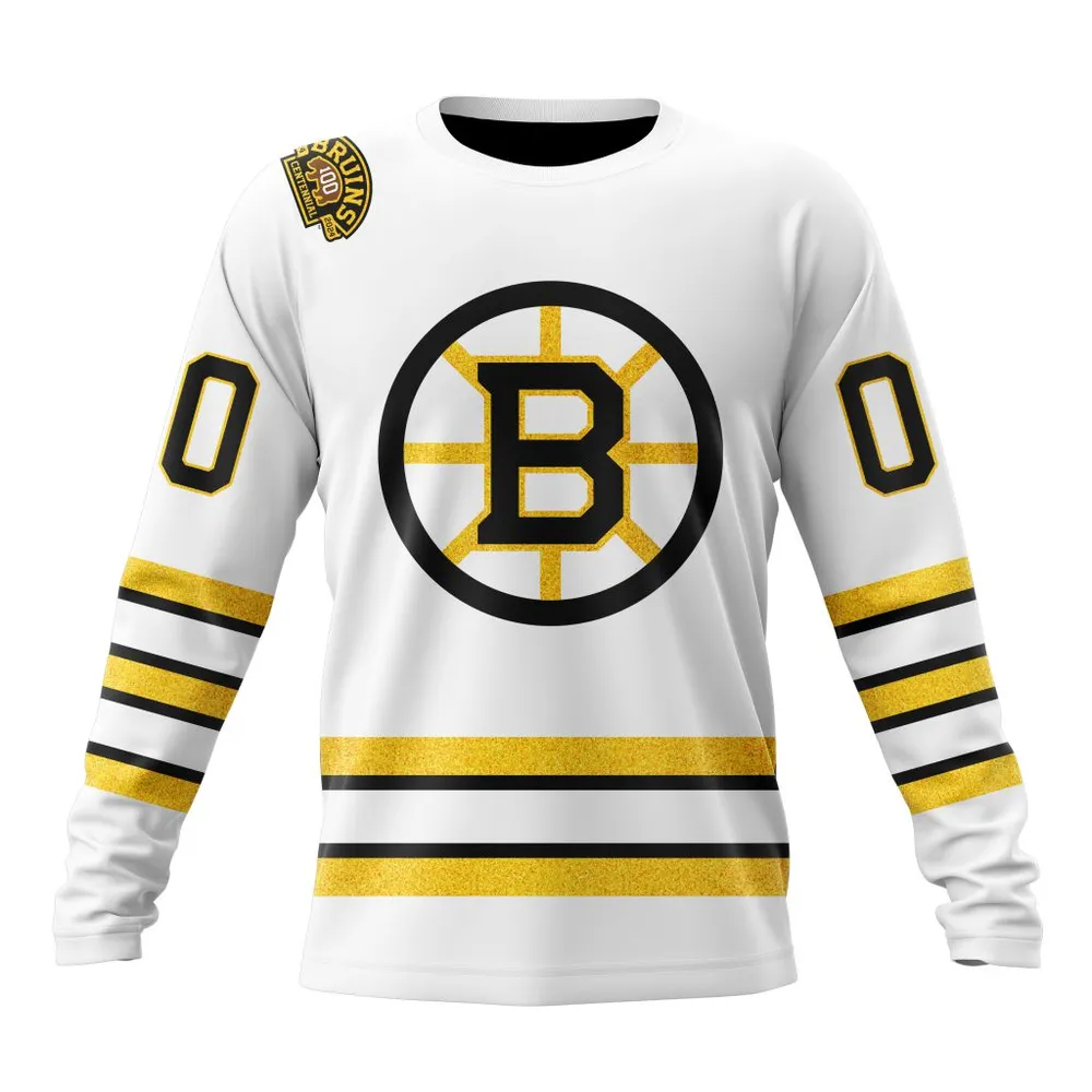 NHL Boston Bruins 2023-2024 Centennial Away Kits Long Sleeved Sweatshirt 