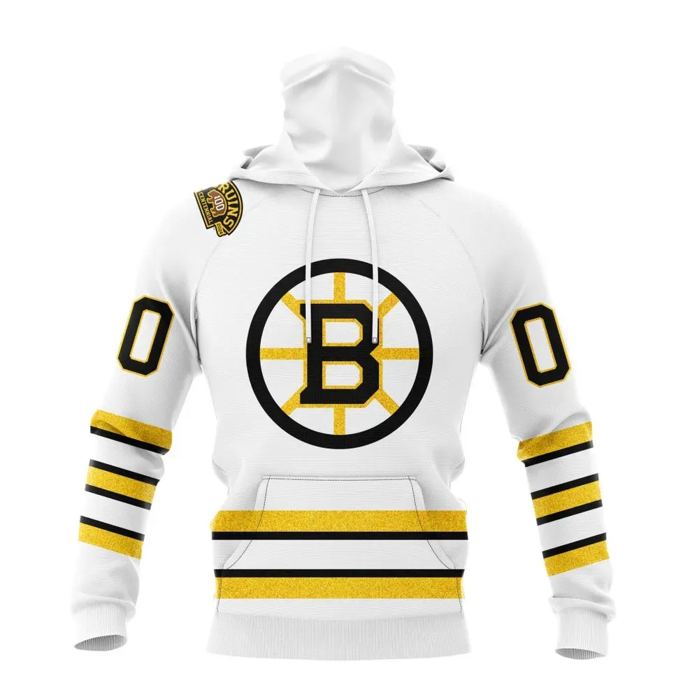 NHL Boston Bruins 2023-2024 Centennial Away Kits Mask Hoodie