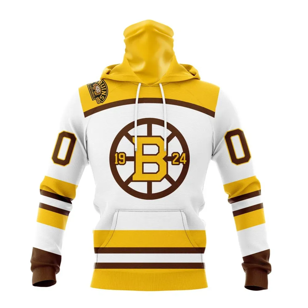 NHL Boston Bruins 2023-2024 Centennial Concept Kits Mask Hoodie