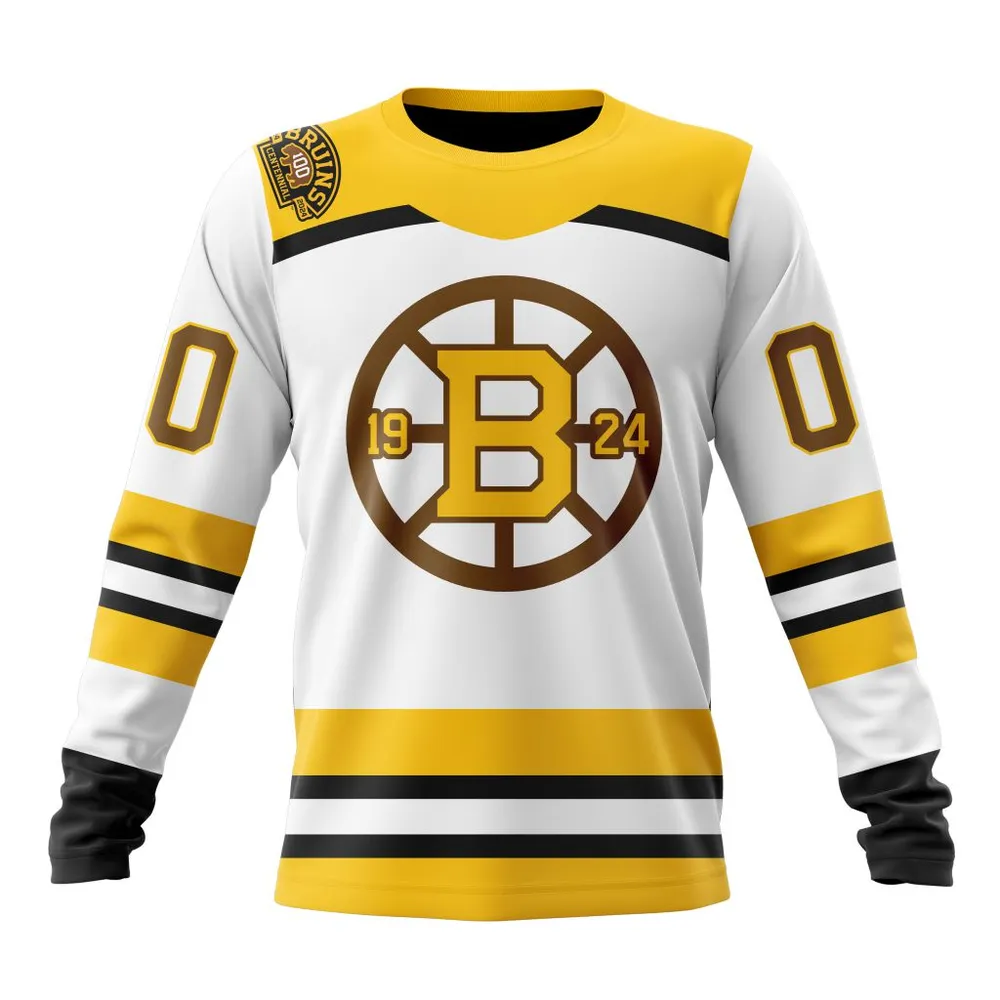 NHL Boston Bruins 2023-2024 Centennial Third Kits Long Sleeved Sweatshirt 