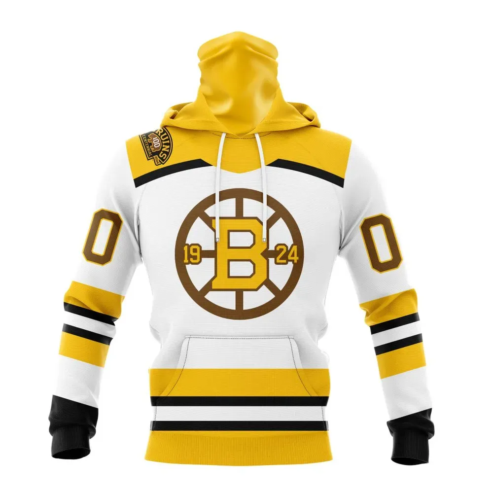 NHL Boston Bruins 2023-2024 Centennial Third Kits Mask Hoodie