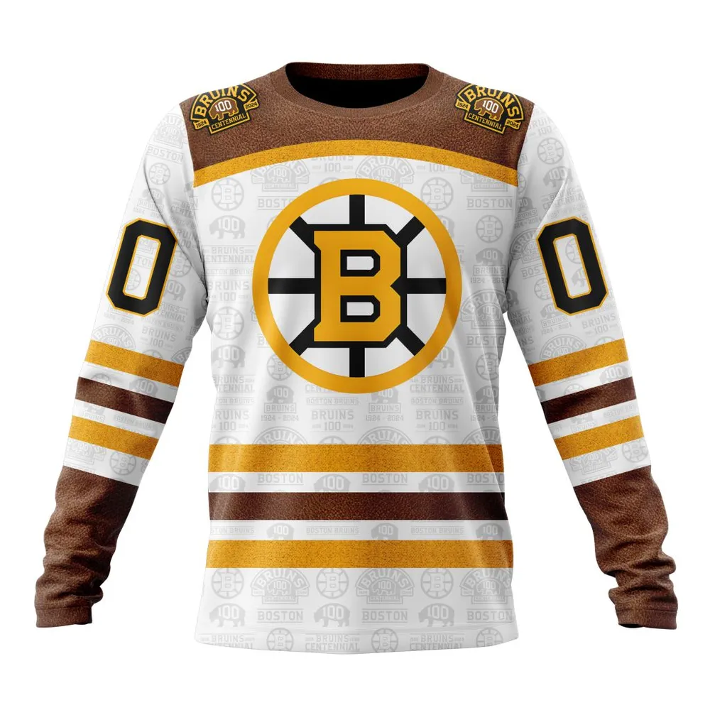 NHL Boston Bruins Centennial Season Design 100Th Anniversary St2301 Long Sleeved Sweatshirt 