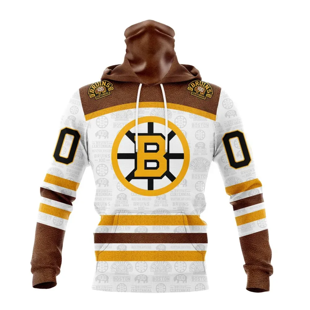 NHL Boston Bruins Centennial Season Design 100Th Anniversary St2301 Mask Hoodie