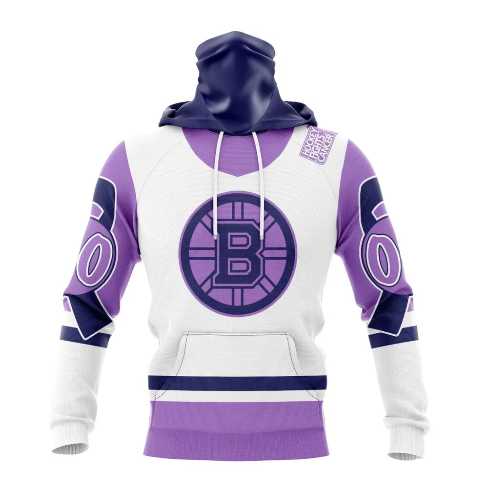 NHL Boston Bruins Hockey Fights Cancer Mask Hoodie