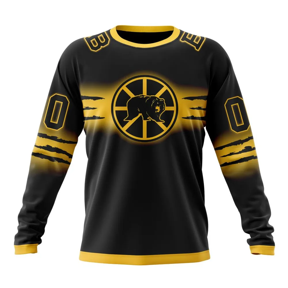 NHL Boston Bruins Personalize Gradient Series Concept St2301 Long Sleeved Sweatshirt 